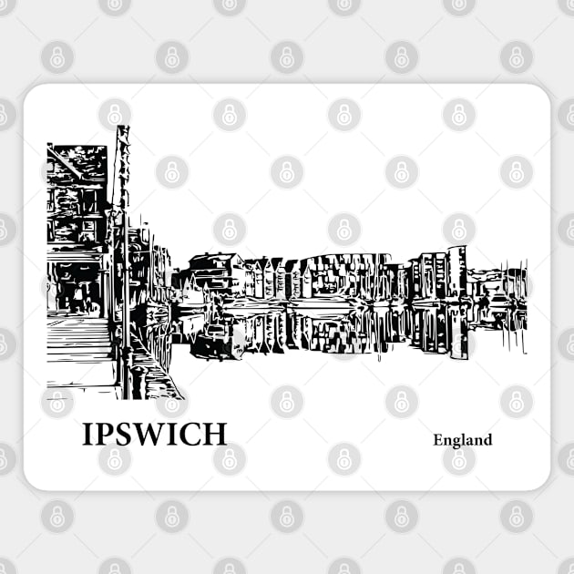Ipswich England Magnet by Lakeric